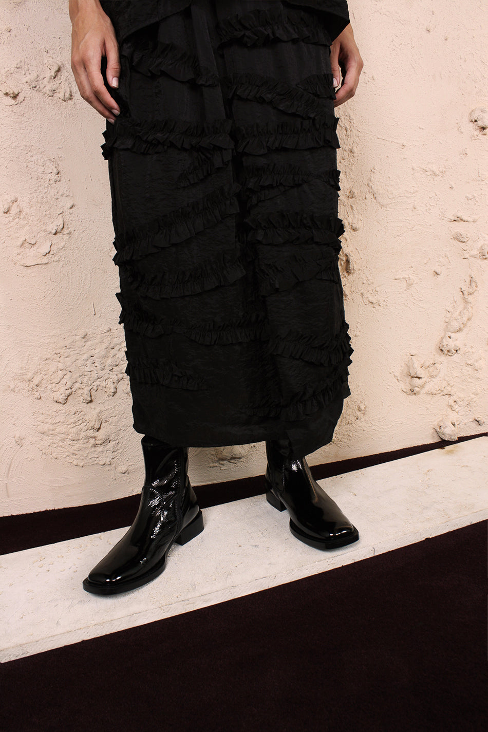 Shani Black Ruffle Skirt