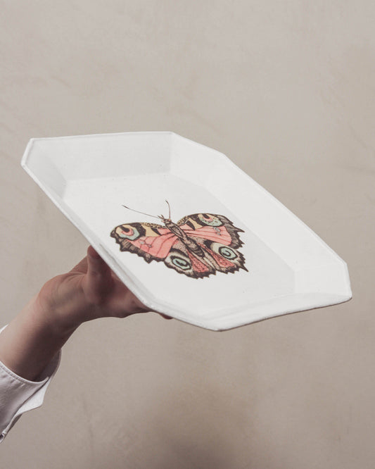 John Derian Square Butterfly Plate