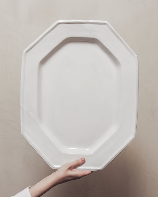 Octagonal White Platter