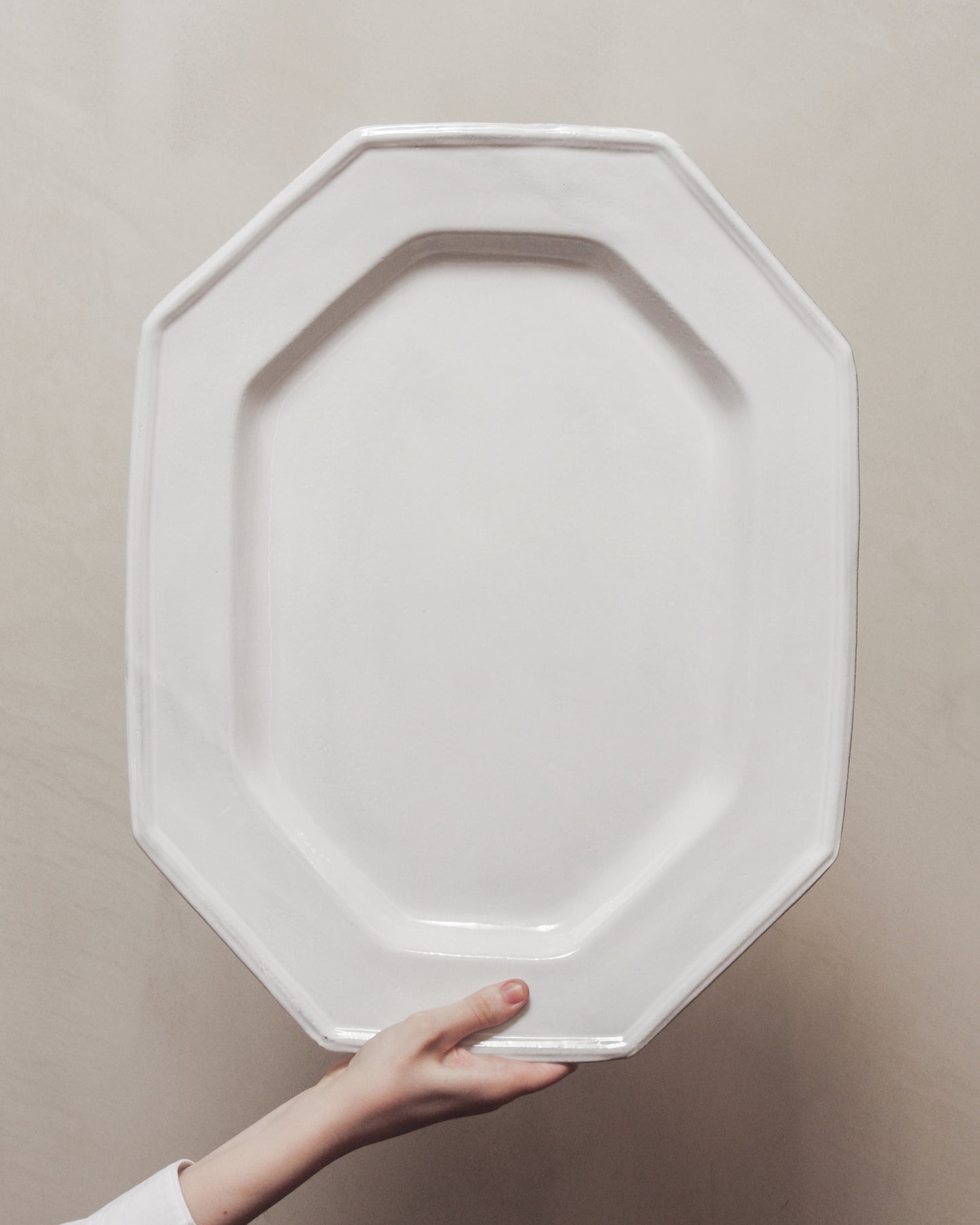 Octagonal White Platter
