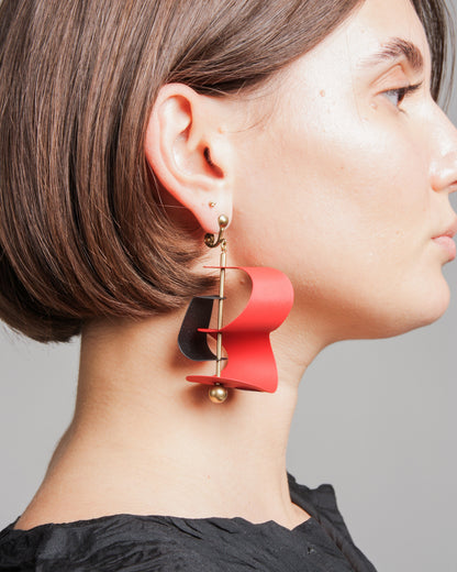 Red Ribbon Earrings