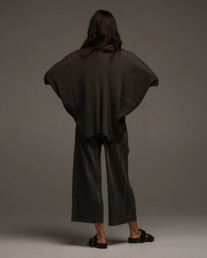 Grey Crepe Oversized Top