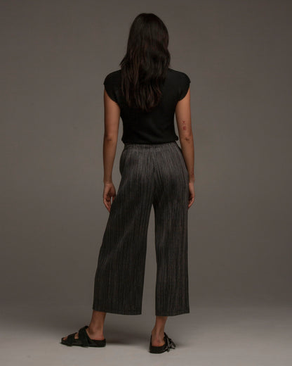 Cotton Pinstripe Wide Pant