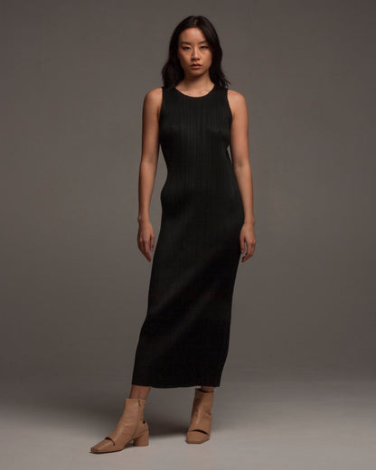 Classic Black Pleated Tank Dress