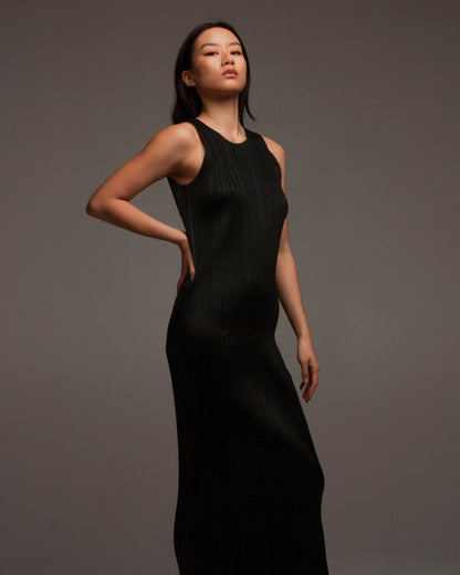 Classic Black Pleated Tank Dress