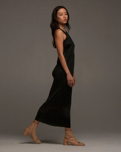 Classic Black Pleated Tank Dress