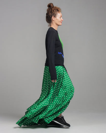 Polka Dot Pleated Skirt