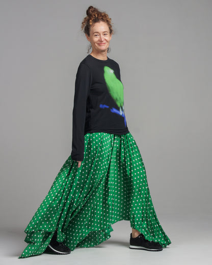 Polka Dot Pleated Skirt