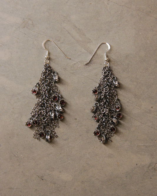 Wine Swarovski Jet Rhinestone Earrings