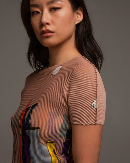 Pink Ceramics Micropleated Top