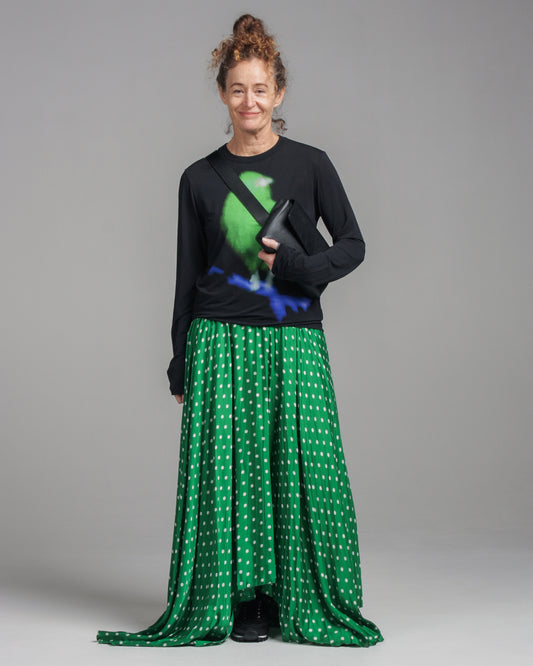 Polka Dot Pleated Skirt