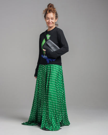 Polka Dot Pleated Skirt