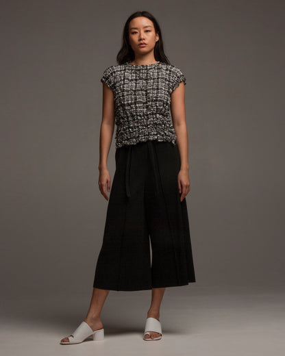 Black Check Meringue Tank