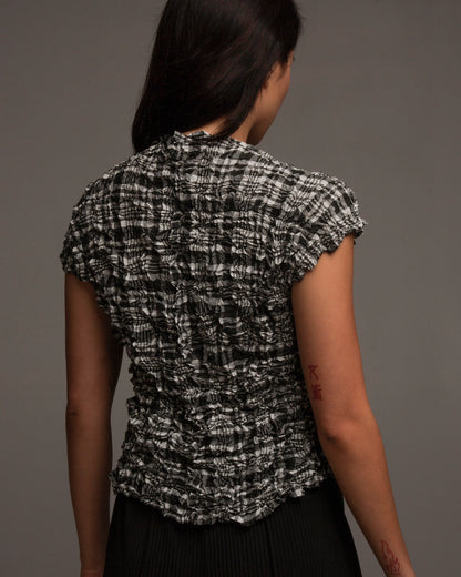 Black Check Meringue Tank