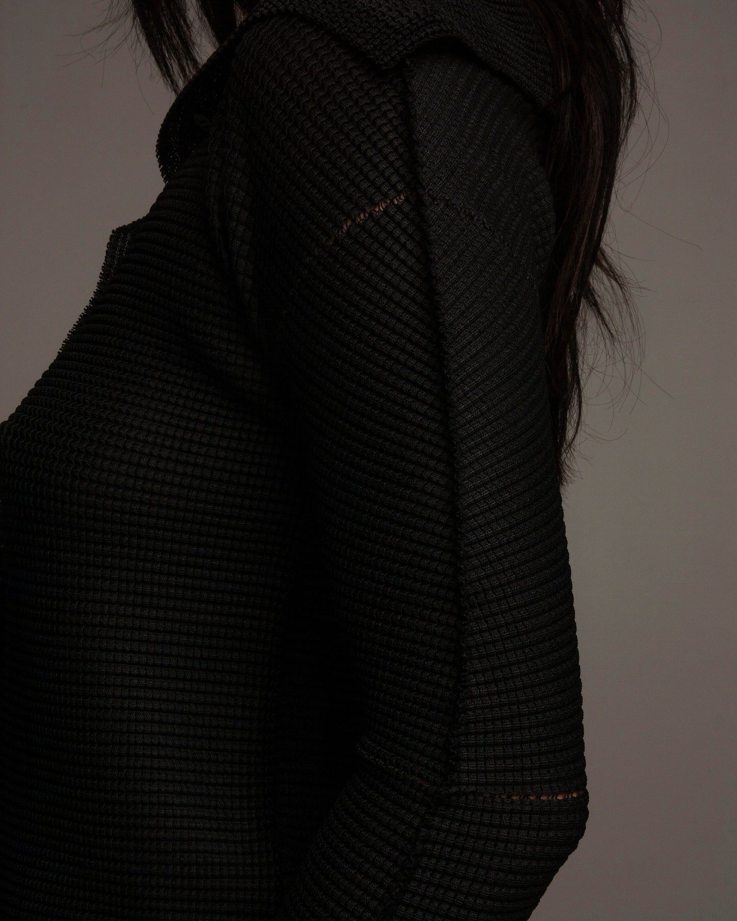 Black Soft Micropleated Cardigan