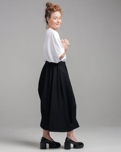 Draped Wool Skirt