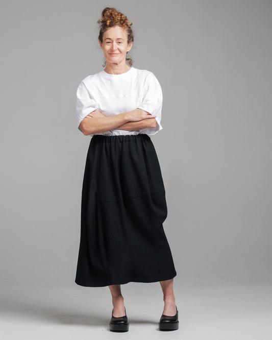 Draped Wool Skirt