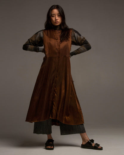 Sleeveless Brown Dress
