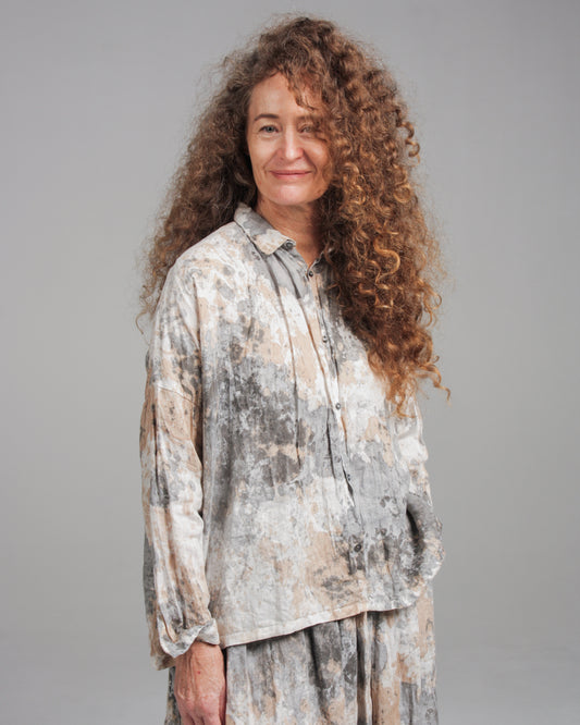 Persimmon Hand Dyed Linen Shirt