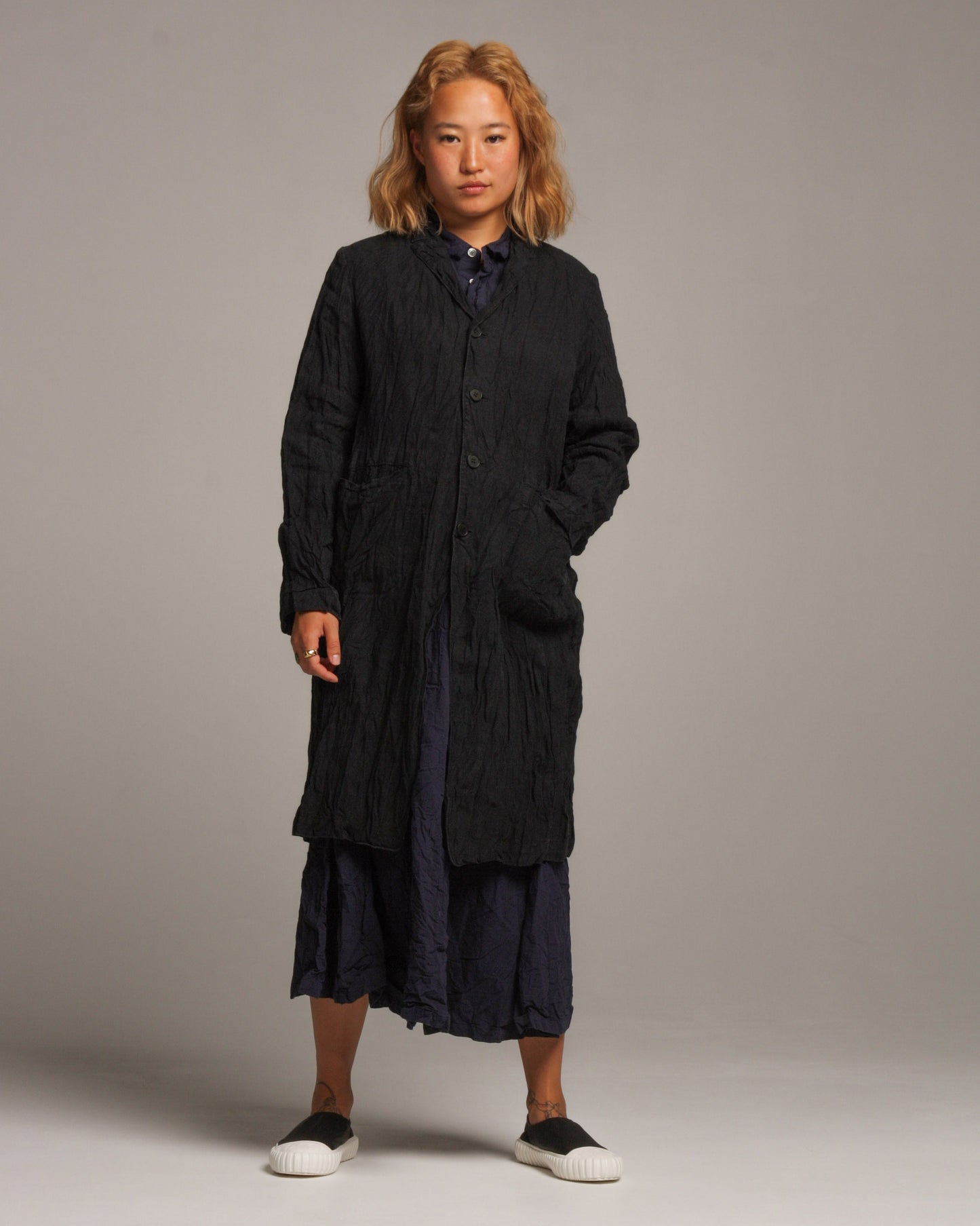 Wrinkled Linen Coat