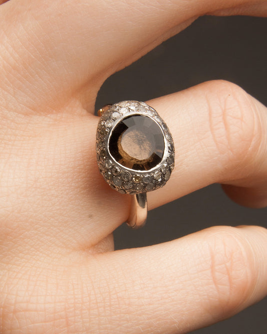 Carrie Grey Diamond Smoky Quartz Ring