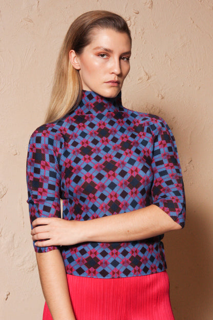 Komon Micropleated Top Blue