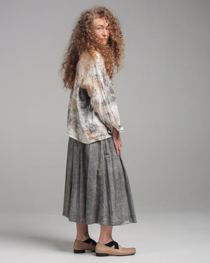 Stitch Stripe Hand Dye Sumi Skirt