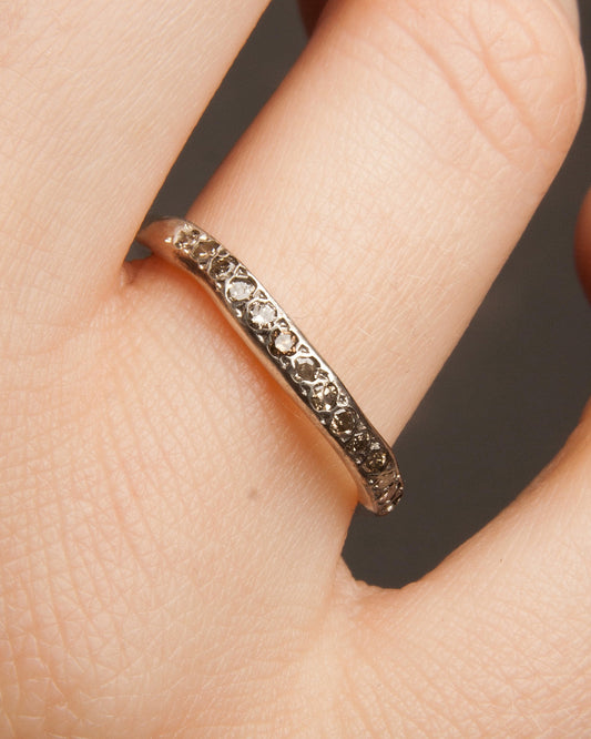 Sei Cognac Diamond Silver Ring