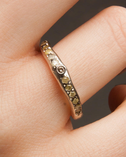 Seiko Yellow and Cognac Diamond Ring