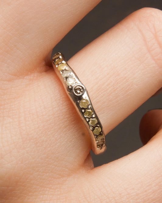 Seiko Yellow and Cognac Diamond Ring