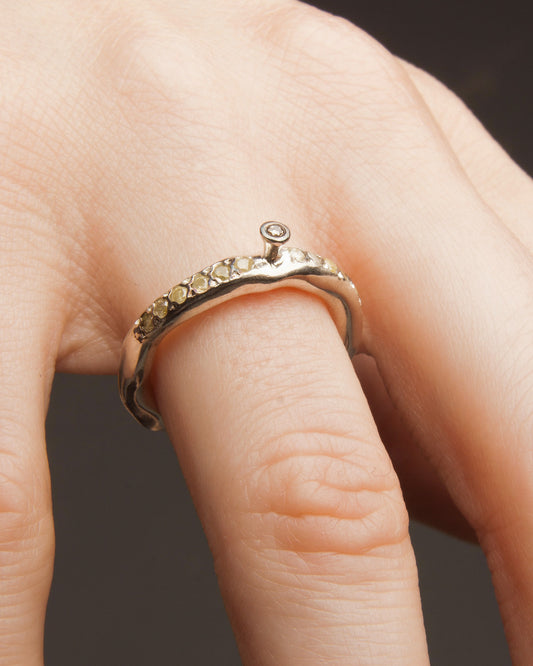 Seiko Yellow and Cognac Diamond Ring