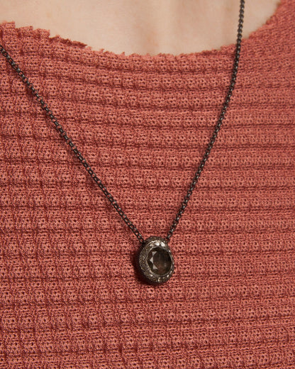 Grey Diamond Green Rutilated Quartz Necklace