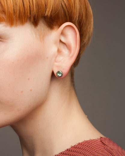 Belquis Grey Diamond Prasiolite Earrings