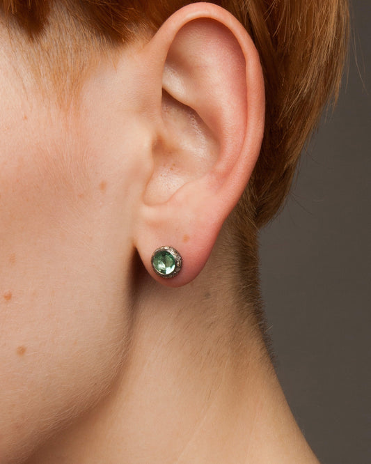 Belquis Grey Diamond Prasiolite Earrings