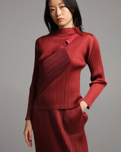 Bordeaux Pleated Waist Bag