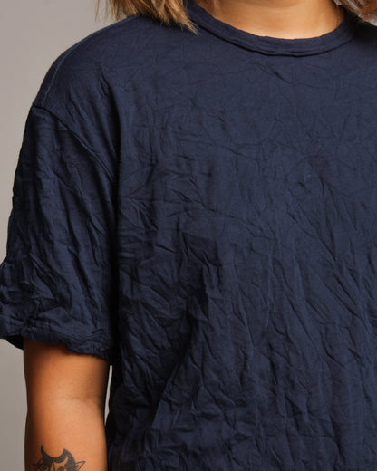Basic Wrinkled Navy Tee