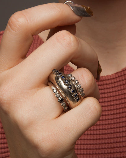 Poppy Black and White Diamond Ring