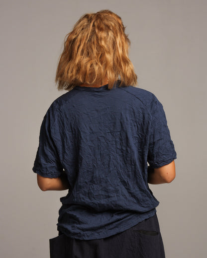Basic Wrinkled Navy Tee