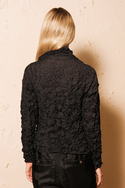 Black Meringue Button Up