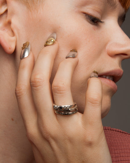 Poppy Black and White Diamond Ring