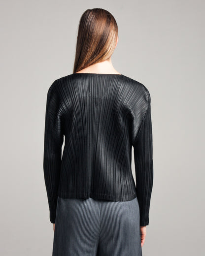Black V-Neck Zip Top