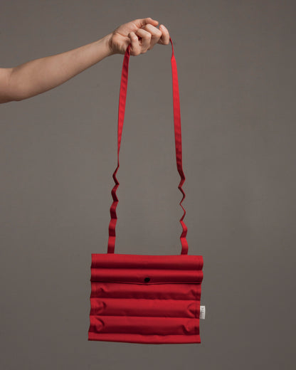 Red Wave Pleats Bag
