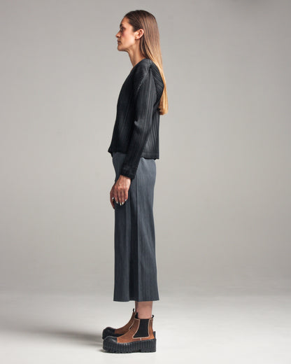 Black V-Neck Zip Top