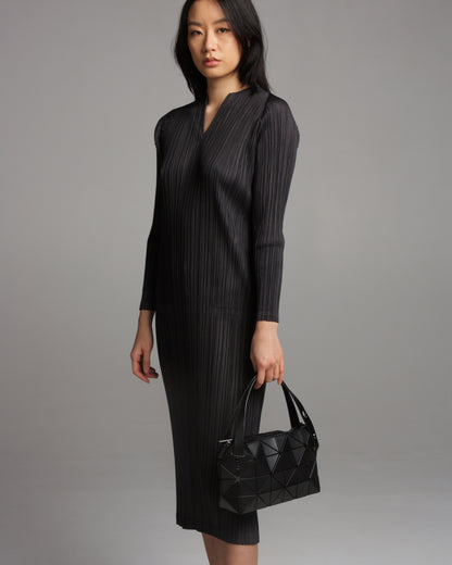 Mellow Pleats Charcoal Dress