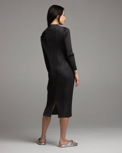 Mellow Pleats Charcoal Dress