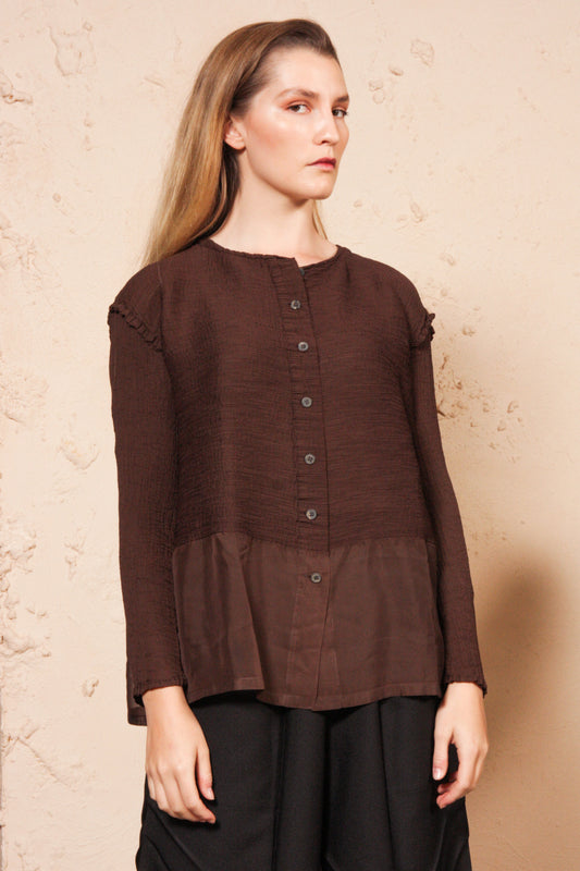 Crepe Blouse Brown