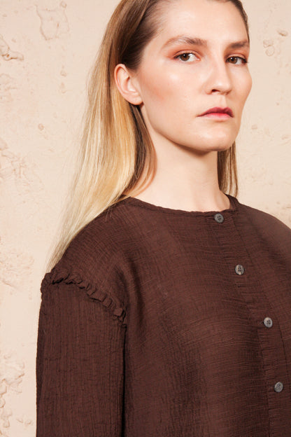 Crepe Blouse Brown