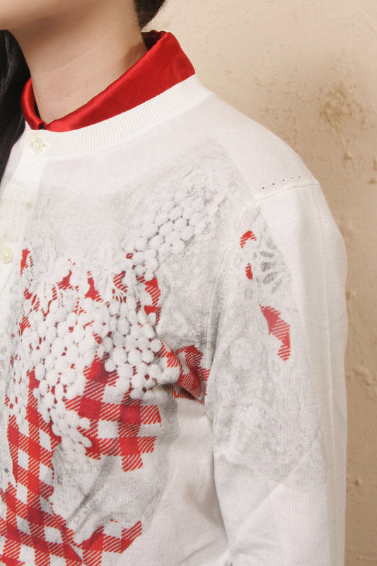 Tartan Print Cardigan