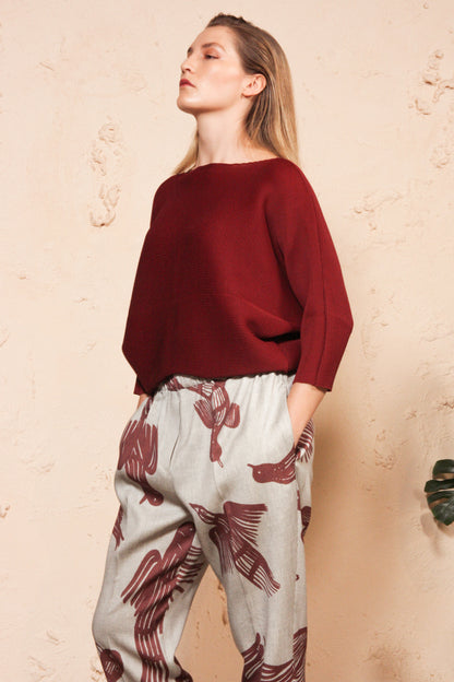 Dolman Micropleated Top