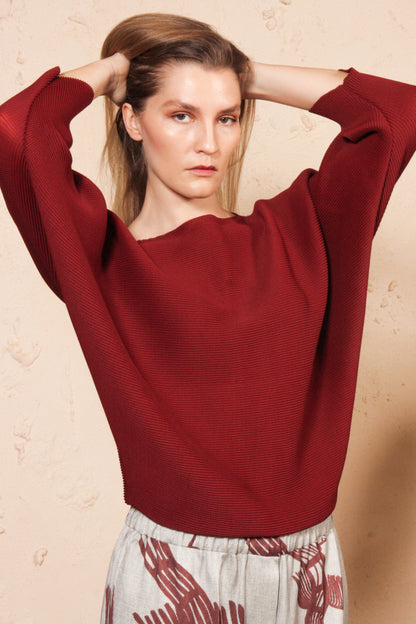 Dolman Micropleated Top